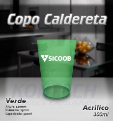 Copo Caldereta Acrílico Verde 300 ml